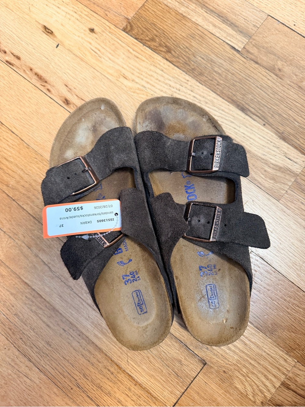Birkenstock Arizona Suede Sandals - Dark Brown